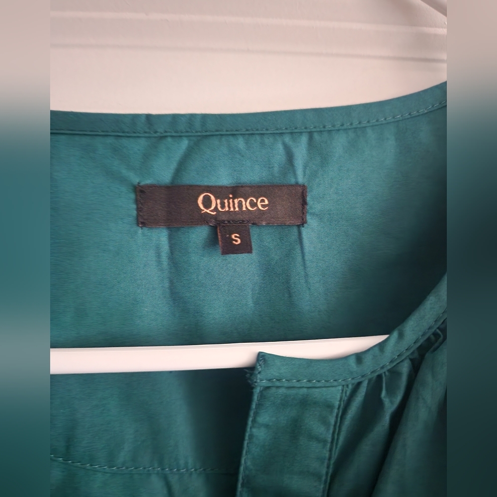 Quince Teal Maxi 100% Organic Cotton Dress - Picture 3 of 5